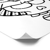 Grappige Halloween schedel lachende kleurplaat Poster (Hoek)