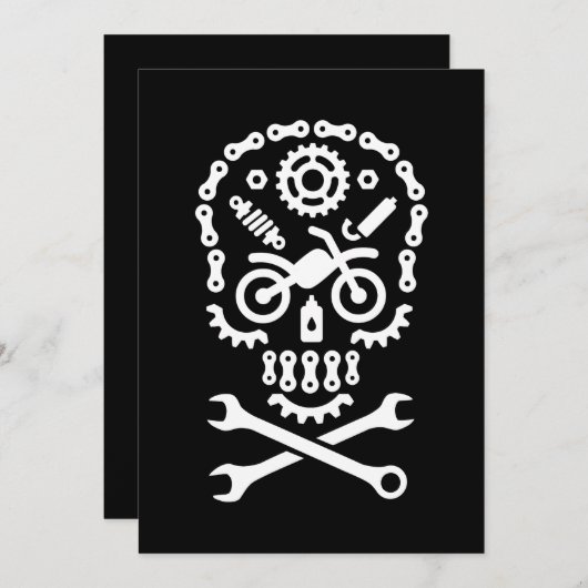 Grappige Halloween Schedel Motocross Motorfiets Mo Kaart (Voorkant / Achterkant)