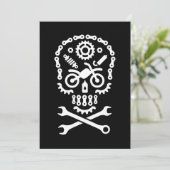 Grappige Halloween schedel Motocross Motorfiets St Kaart (Staand voorkant)