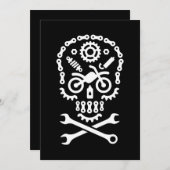 Grappige Halloween schedel Motocross Motorfiets St Kaart (Voorkant / Achterkant)