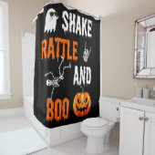 Grappige Halloween Shake Rattle Boo Leuke Pompoen Douchegordijn (In situ)