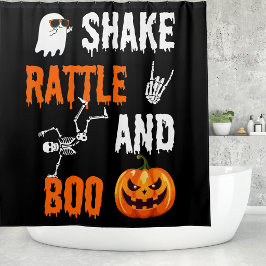 Grappige Halloween Shake Rattle Boo Leuke Pompoen Douchegordijn