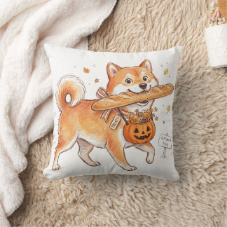 Grappige Halloween Shiba Inu Hond Baguette Brood K Kussen
