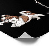 Grappige Halloween Shih Tzu En Skelet Poster (Hoek)