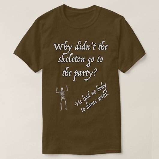 Grappige Halloween Skelet 2519 T-shirt (Design voorkant)