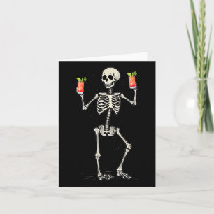 Grappige Halloween-skelet drinkt Bloody Mary-staar Kaart