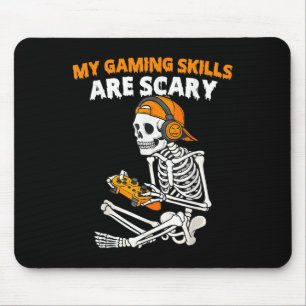 Grappige Halloween Skelet Gamer Video Gamevaardigh Muismat