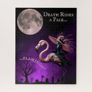 Grappige Halloween Skelet Heks en Flamingo Legpuzzel