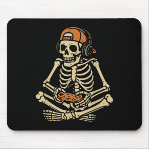 Grappige Halloween Skeleton Gamer Video Gaming Boy Muismat