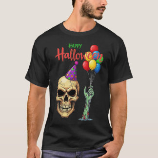 Grappige Halloween Skull Party Ballonnen T-shirt