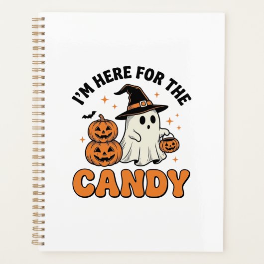 Grappige Halloween Snoep Geest Pompoen Vintage Ont Planner (Voorkant)