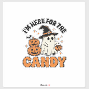 Grappige Halloween Snoep Geest Pompoen Vintage Ont Sticker