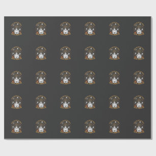 Grappige Halloween-snoepjes Spookhuisontwerp_ Cadeaupapier
