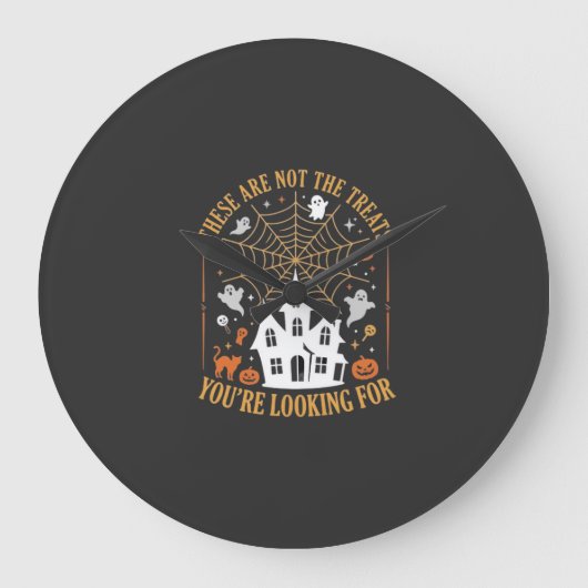 Grappige Halloween-snoepjes Spookhuisontwerp_ Grote Klok (Voorkant)