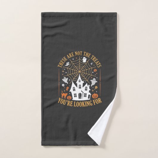Grappige Halloween-snoepjes Spookhuisontwerp_ Handdoek (Handdoek)