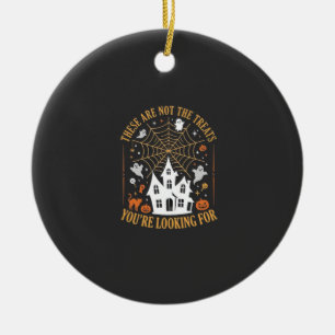 Grappige Halloween-snoepjes Spookhuisontwerp_ Keramisch Ornament