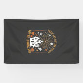 Grappige Halloween-snoepjes Spookhuisontwerp_ Spandoek (Horizontaal)