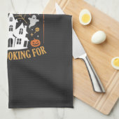 Grappige Halloween-snoepjes Spookhuisontwerp_ Theedoek (Quarter Fold)