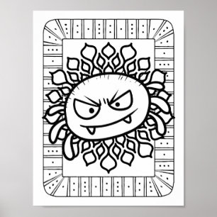 Grappige Halloween Spider Kleurplaat Poster