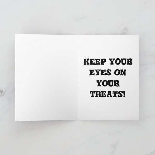 Grappige Halloween Spider Stealing Candy Corn Kaart (Binnen)