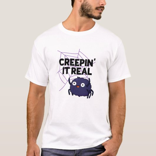 Grappige Halloween Spin Pun Creepy It Real T-shirt (Voorkant)
