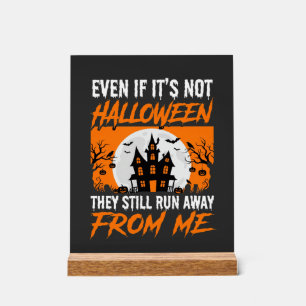Grappige Halloween Spokenhuis Citaat Grafisch Acryl Bord