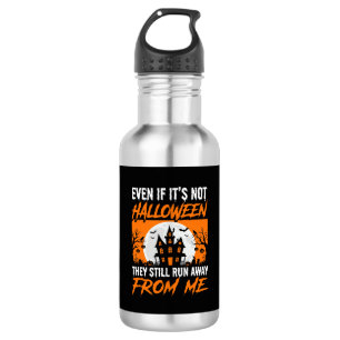 Grappige Halloween Spokenhuis Citaat Grafisch Waterfles
