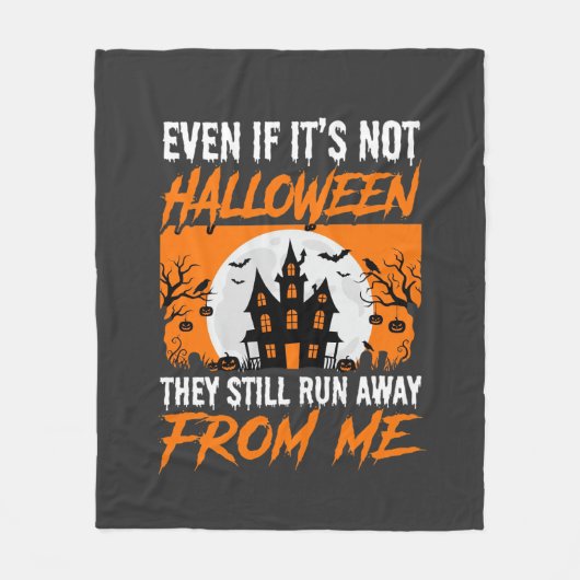 Grappige Halloween Spokenhuis Quote Grafisch Fleece Deken (Voorkant)