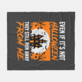Grappige Halloween Spokenhuis Quote Grafisch Fleece Deken (Voorkant (Horizontaal))