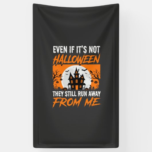 Grappige Halloween Spokenhuis Quote Grafisch Spandoek (Verticaal)