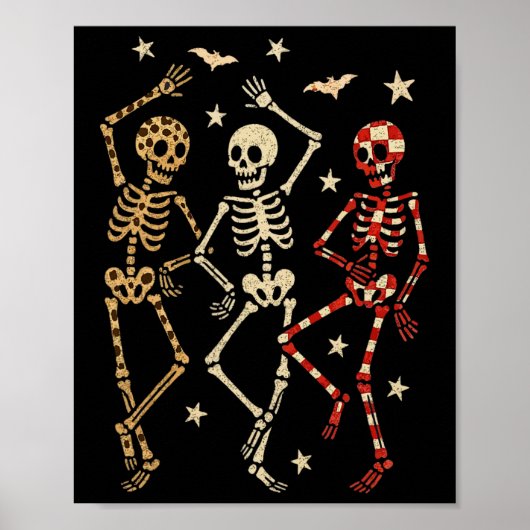 Grappige Halloween Spooky Botten Skull Dancing Gif Poster (Voorkant)