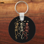 Grappige Halloween Spooky Botten Skull Dancing Gif Sleutelhanger (Voorkant)