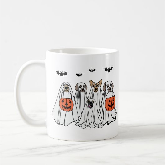 Grappige Halloween Spooky Dogs - СLeuke Spookhonde Koffiemok (Links)