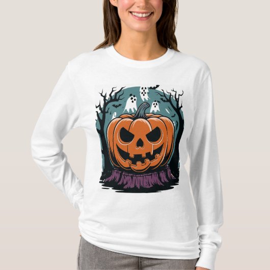 Grappige Halloween Spooky Pumpkin T-shirt (Voorkant)