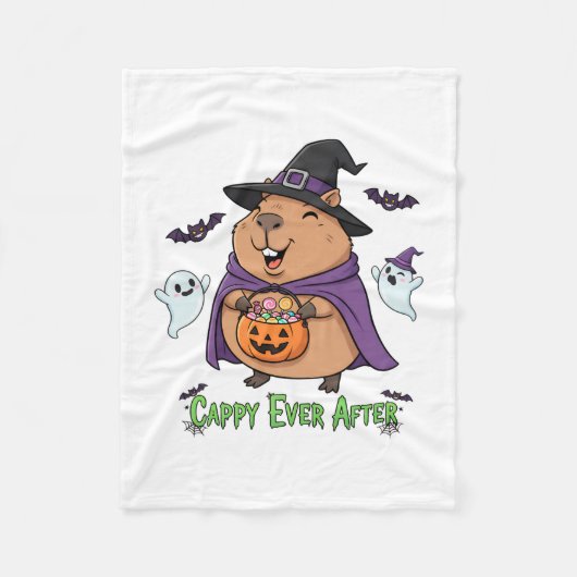 Grappige Halloween Spooky Schattigee Capybara Witc Fleece Deken (Voorkant)