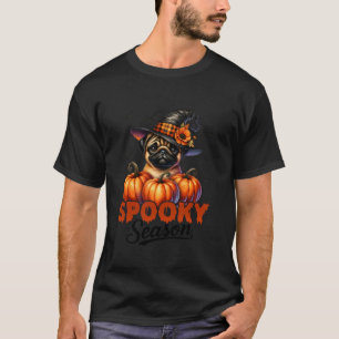 Grappige Halloween spooky seizoen schattige Pug Ko T-shirt