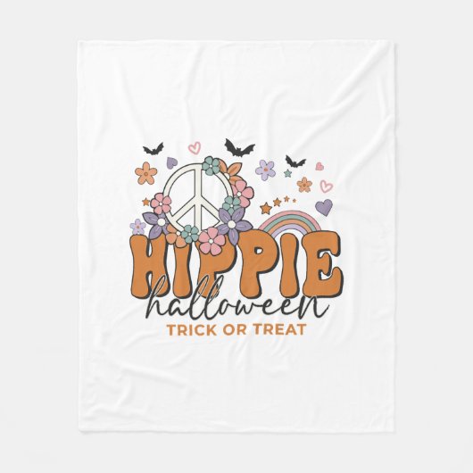 Grappige Halloween spreuk Hippie Halloween Fleece Deken (Voorkant)