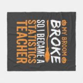 Grappige Halloween-statistieken Onderwijzer Bezemo Fleece Deken (Voorkant (Horizontaal))