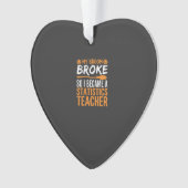 Grappige Halloween-statistieken Onderwijzer Bezemo Ornament (voorkant)