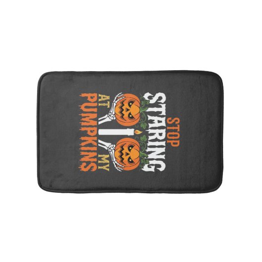 Grappige Halloween Stop met het Apen naar Mijn Pom Badmat (Voorkant)