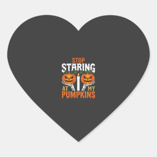 Grappige Halloween Stop met staren naar Mijn Pompo Hart Sticker