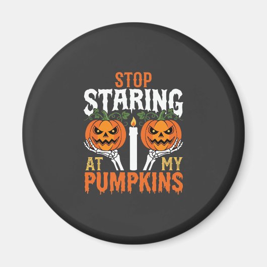 Grappige Halloween Stop met staren naar Mijn Pompo Magneet (Voorkant)
