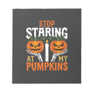 Grappige Halloween Stop met staren naar mijn pompo Notitieblok
