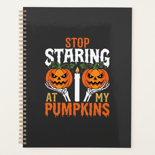 Grappige Halloween Stop met staren naar mijn pompo Planner (Voorkant)