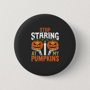 Grappige Halloween Stop met staren naar mijn pompo Ronde Button 5,7 Cm