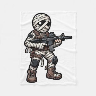 Grappige Halloween Tactical Mummy Army Mannen Vete Fleece Deken