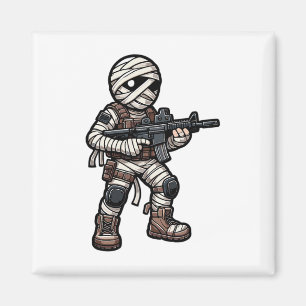 Grappige Halloween Tactical Mummy Army Mannen Vete Magneet