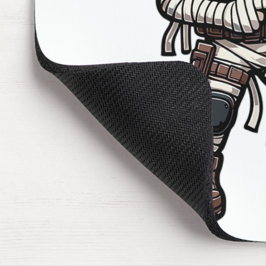 Grappige Halloween Tactical Mummy Army Mannen Vete Muismat (Hoek)