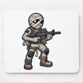 Grappige Halloween Tactical Mummy Army Mannen Vete Muismat (Voorkant)