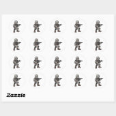 Grappige Halloween Tactical Mummy Army Mannen Vete Ronde Sticker (Vel)
